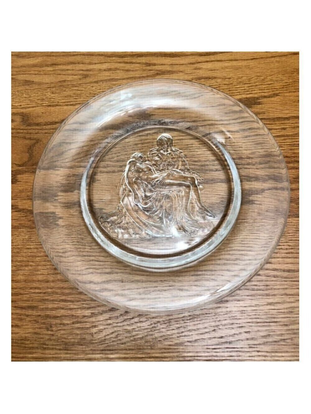 Michelangelo Pieta Crystal Platter Vintage
